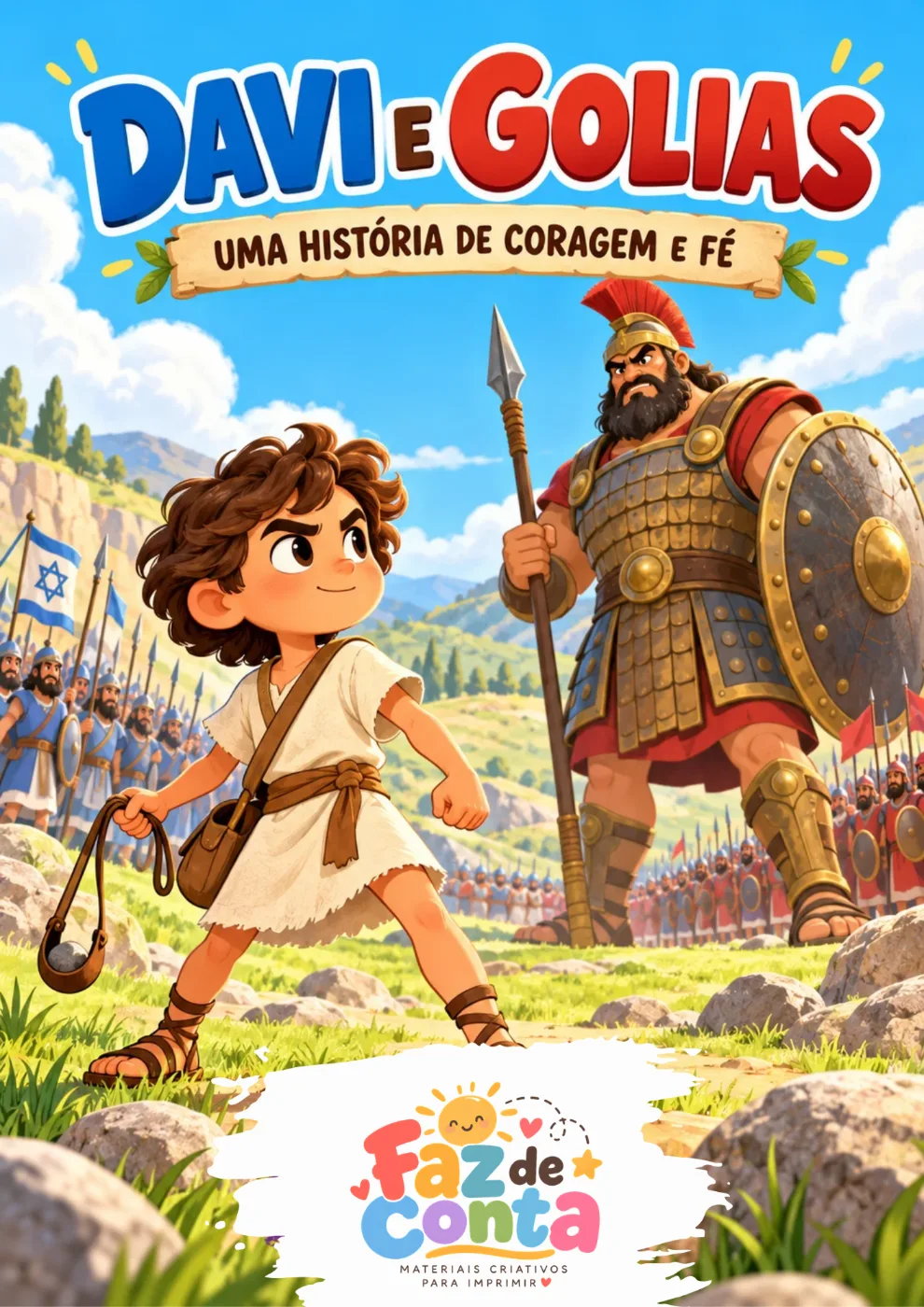 Capa do material Davi e Golias para Colorir