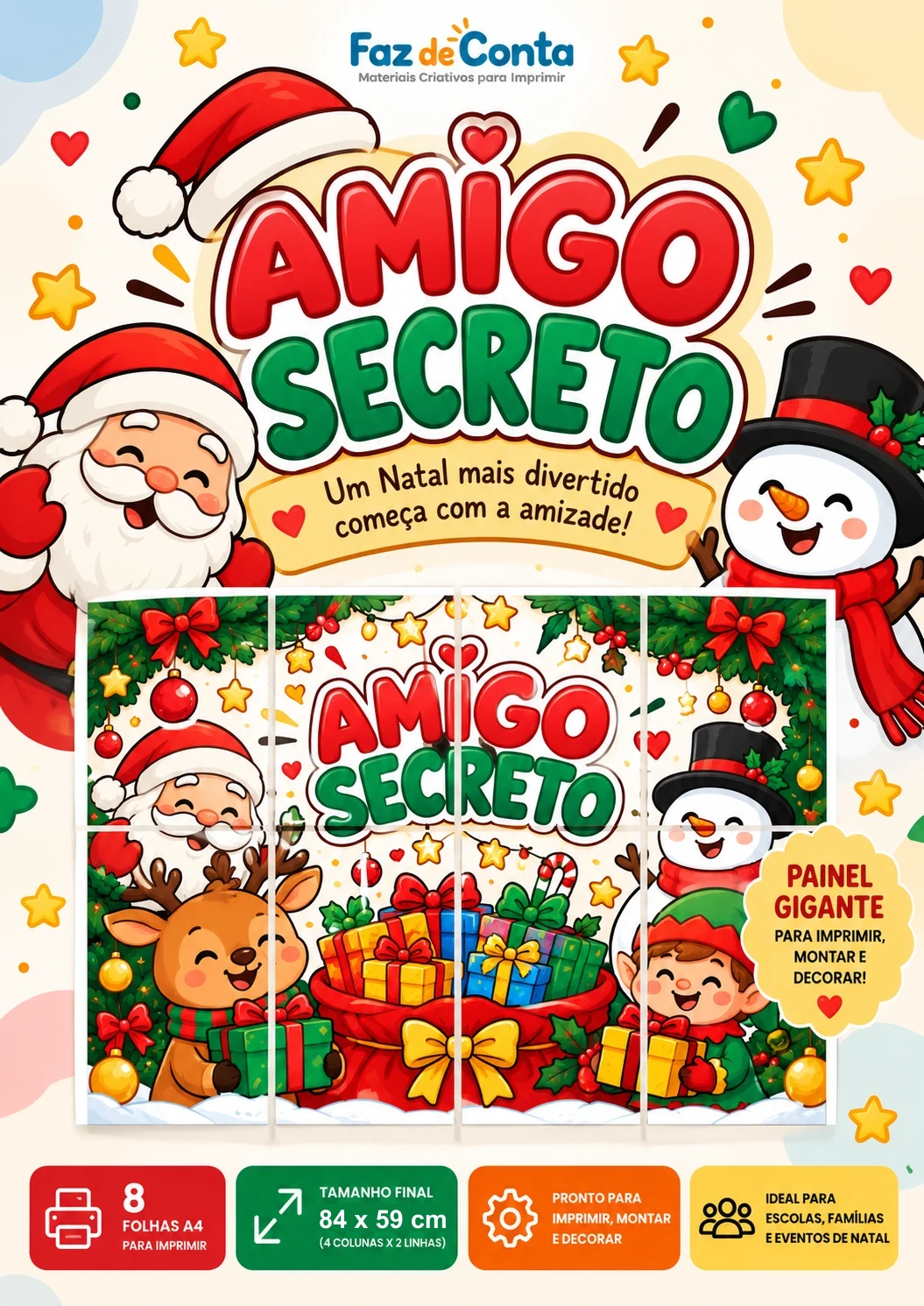Capa do Painel Amigo Secreto Gigante de Natal