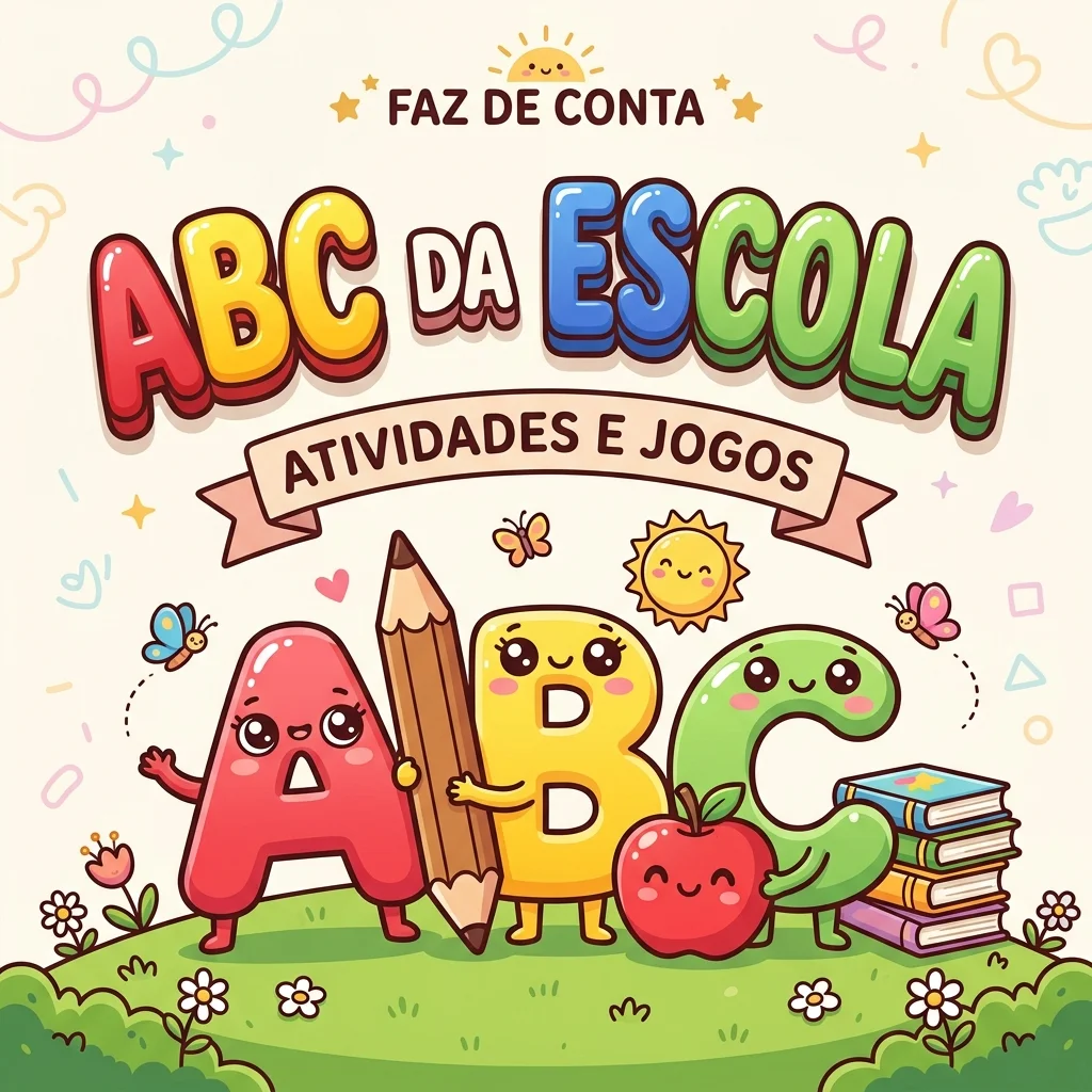 Capa do material ABC da Escola: Kit de Alfabetização para o Dia dos Professores