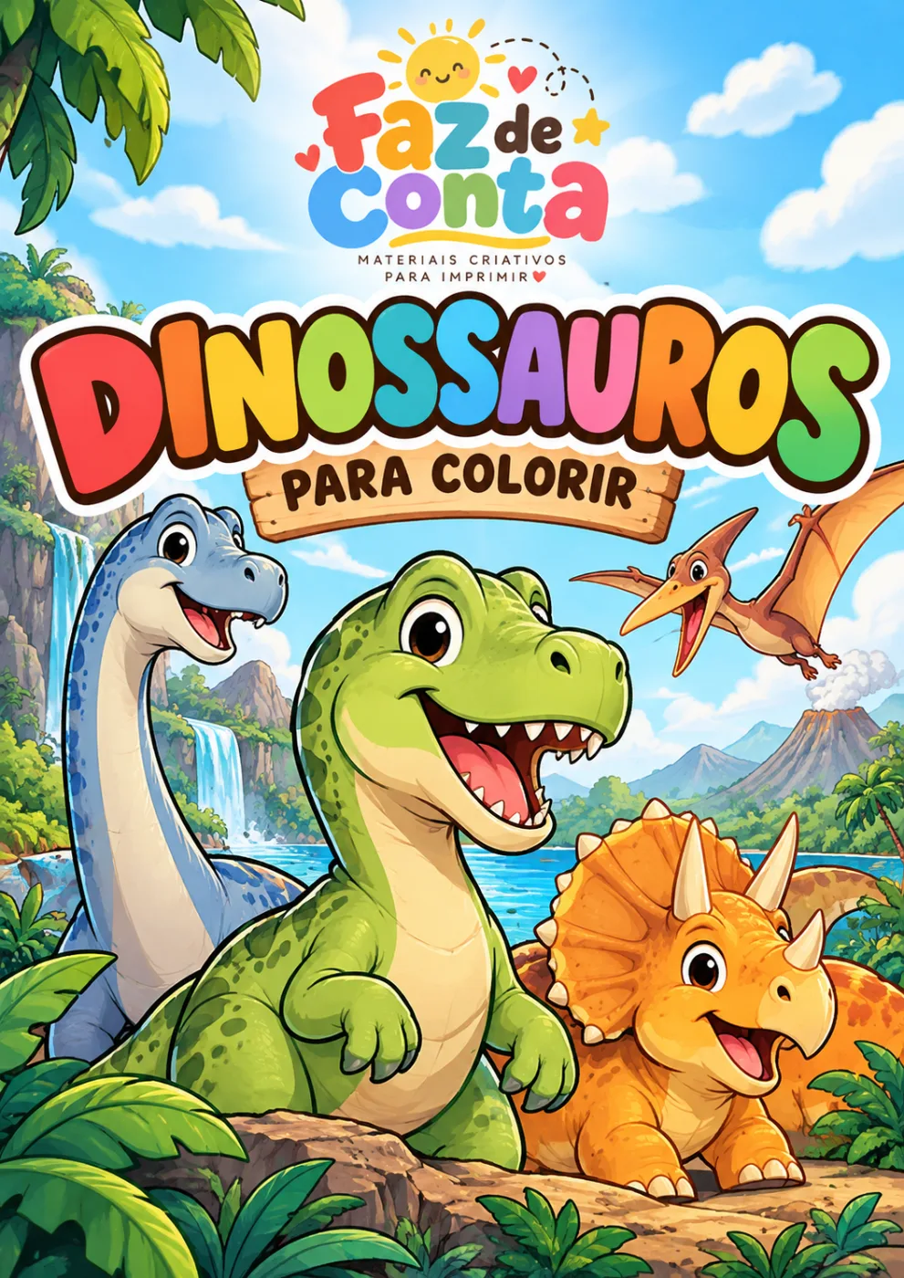 Capa do 16 dinossauros para colorir