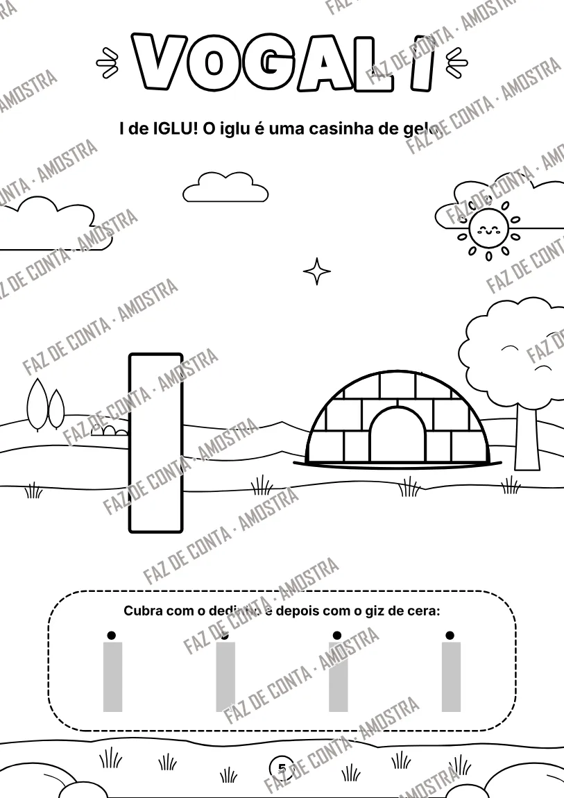Amostra da página 5 — Vogal I e traçado sensorial